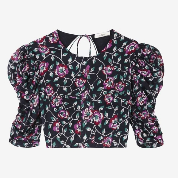 Isabel Marant Étoile Silva Floral Puff Sleeve Top NWT - Picture 4 of 10